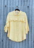 Ruffle Linen Button Shirt