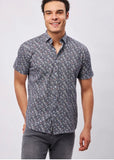 Max Colton Navy & White Pineapples with Sunglasses Short Sleeve Shirt