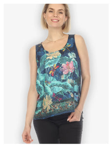 Dragonfly Lotus Turquoise Tank Top