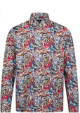 Multicolor Geometric Graffiti Print Long Sleeve Shirt