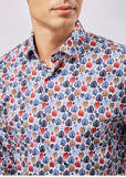 White with Multicolor Leaves Shirt
