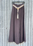 Belted Linen Palazzo Pant