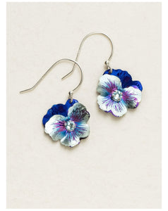 Garden Pansy Drop Earrings