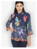 Vital Vibrant Butterfly Silk Blouse