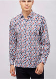 White with Multicolor Leaves Shirt