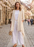 Belted Barrel Linen Pant