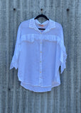 Ruffle Linen Button Shirt
