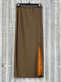 Outback fleece long slit pencil skirt