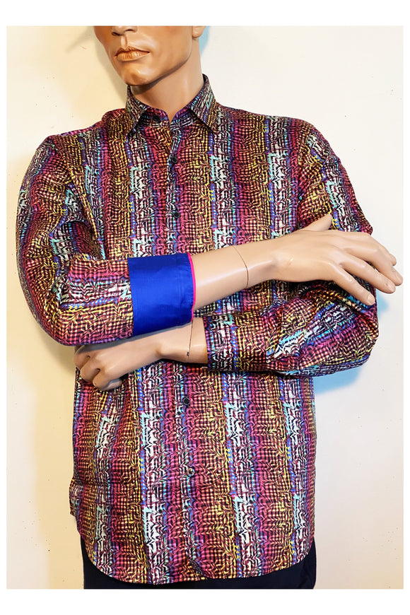 Luchiano Visconti Pastel Stripe Mens Shirt
